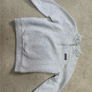 Girls Vineyard Vines Grey Quarter-Zip quilted shep shirt